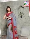 Casual Wear Off White Chiffon Printed Saree