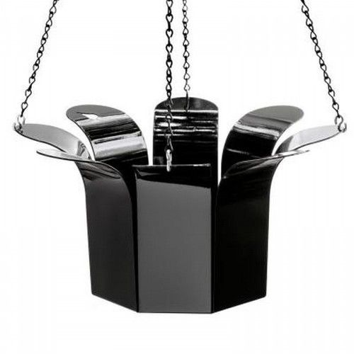 Black Metal Hanging Planter With Chain Dimensions: 18 X 18 X 8 Inch (In)