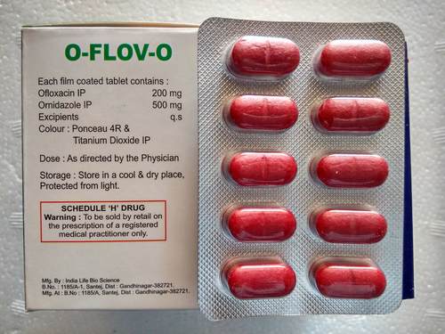 O Flov O Ofloxacin And Ornidaxole Tablets - 200 mg Ofloxacin, 500 mg Ornidaxole | Effective Anti-Diarrhoeal, Treats Infectious Diarrhea and Dysentery