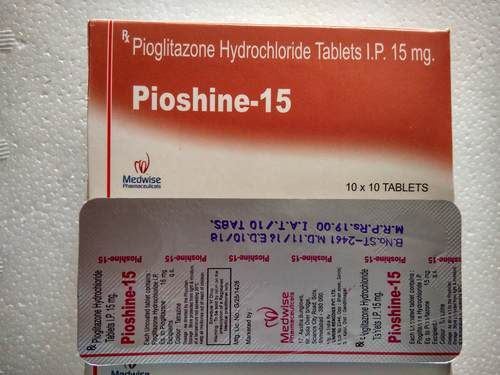  पियोशाइन 18 पियोग्लिटाज़ोन हाइड्रोक्लोराइड टैबलेट्स 