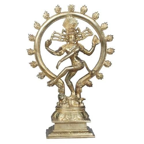 Brass Nataraja Statue - 10 Inch Height, 1.300 kg Weight | Fine Quality, Rust Proof, Flawless Strength