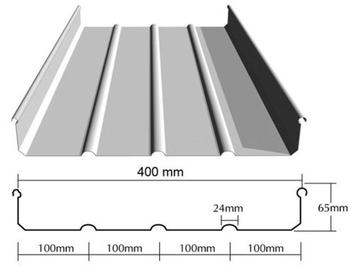 Standing Seam Roofing System - 400mm Width, 65mm Seam Height, Curved & Tapered Shapes | Concealed Fixed, Weather Durable, Wind Uplift Resistant