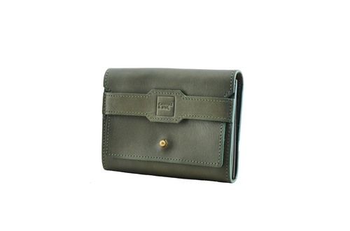 Canvas & Awl Genuine Leather Bottle Green Ladies Wallet Size: 13.4X2X10.4