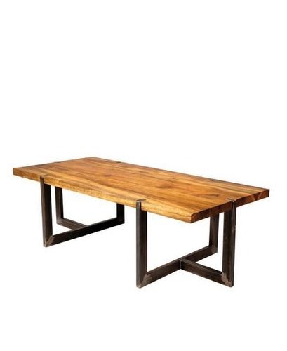 Heavy Wood Top Industrial Dining Table