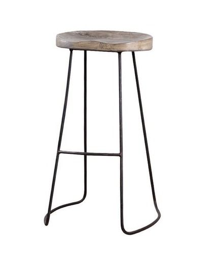 Industrial Tractor Wooden Seat Bar Stool