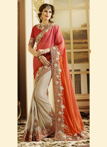 Buy Lovely Light Brown Banglory Silk Party Wear Saree With Blouse From  Ethnic Plus