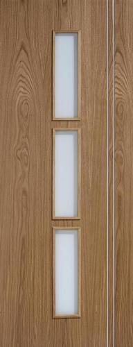 Solid Wood Almeria Glazed 3L Oak Wooden Door