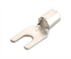 Copper Lug Fork 2.5mm - Copper, 16-14 AWG, Silver Finish | Corrosion Resistant, High Conductivity, Secure Grip