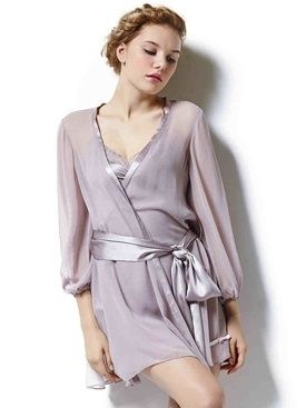 Customized Sheer Silk Robe For Women