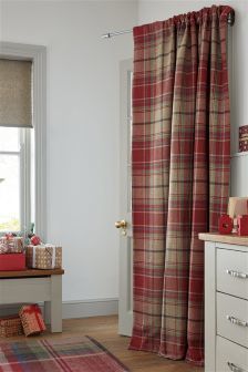 Silver Check Door Curtain