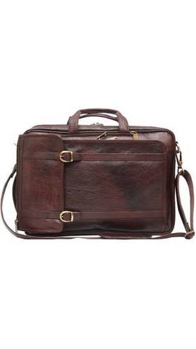 Black Genuine Ndm Leather Unisex Laptop Bag