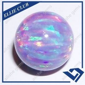 Round Bead Purple Synthetic Opal Ball