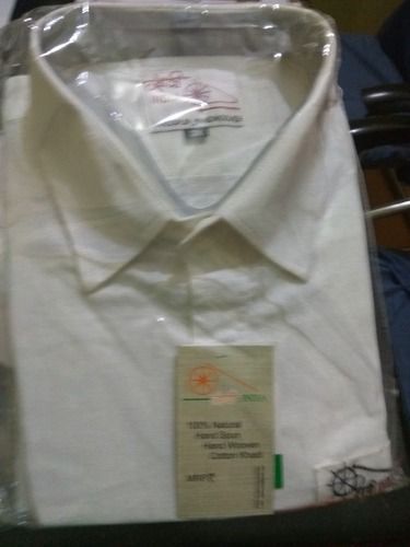 Khadi White Plain Shirt