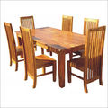 Linen Cream Sheesham Dining Table Set