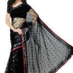 Black Resham Embroidered Designer Saree