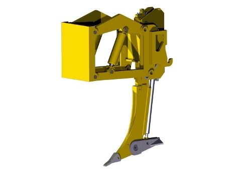 Hydraulic Ripper - High Resistance Steel, Compact Design | Ideal for Quarry Applications, Demolition, and Road Construction, Compatible with Miller Quick Coupler