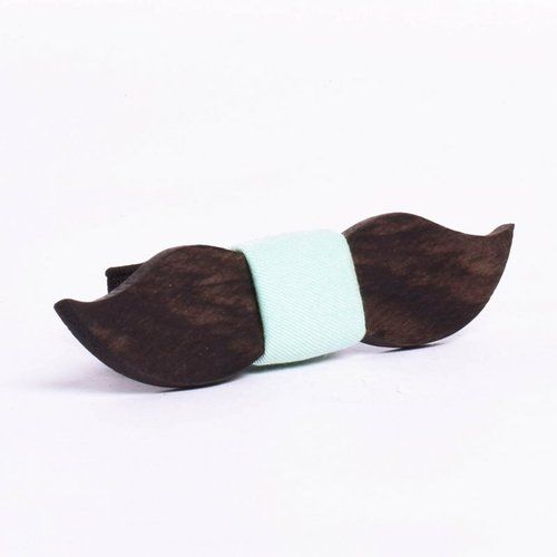 Small Mustache Teal plain Unisex Bowtie