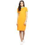 Women Fit And Flare Yellow Dress