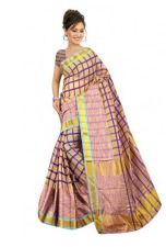 Blue Color Polycotton Saree