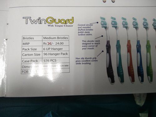 Twin Guard With Tongue Cleaner Tooth Brush