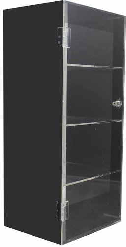 Acrylic Counter Top Display Case Box Lucite - Black / Clear Rotating 360 With 4 Shelves And Lock By Jinhua Layer Peak Decoration Engineering Co., Ltd.