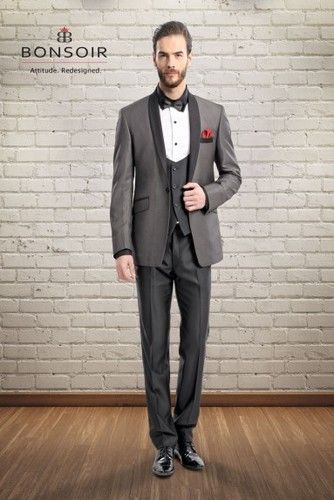 Regular Fit Grey 5pc Suit