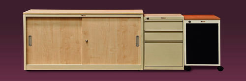 Sliding Door Storage Unit with Drawer