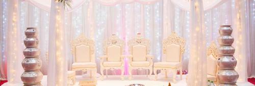 Marriage Mandap Decoration Services - Elegant Floral Drapes Luxurious Seating Arrangements Customized Themes Exquisite Lighting Designs