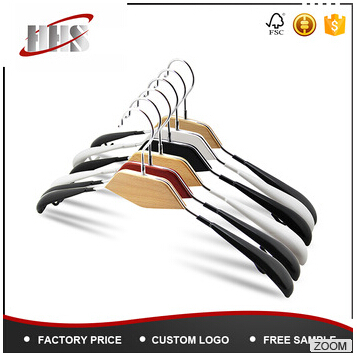Multifunctional Custom PVC Coat Wooden Hanger
