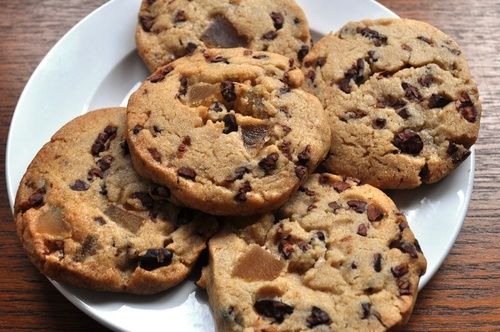 Cocoa Nib And Crystallized Ginger Cookies