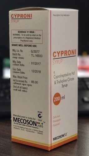 Cyproheptadine And Tricholine Citrate Syrup