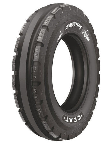 Aayushmaan Front Tyre - Strong Nylon Casing, 3 Rib Design with Solid Centre Rib, High Traction, Longer Tyre Life, Stone Ejectors