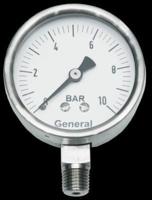 Bourdon Sensing Pressure Gauges - High Precision Stainless Steel, Durable Design for Industrial and Commercial Use