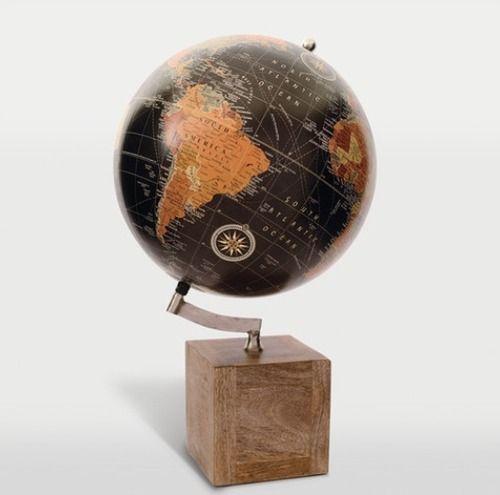 Wood And Iron Table Globes