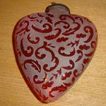 Heart Zig Zag Frosted Christmas Ornaments