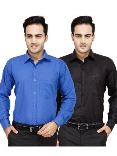 Cotton Blend Regular Fit Formal Shirt For Men