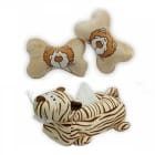 Car Seat Neck Cushion+car Tissue Box Cover Tiger-beige