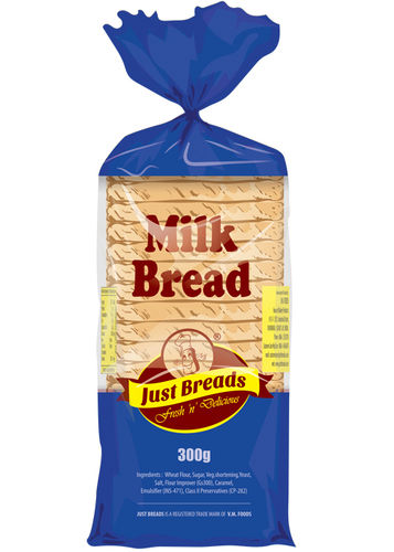 Milk Bread - Refined Wheat Flour, Nutrient-Rich, Low Fat, 270 Kcal Energy, 6g Protein, Superior Quality Ingredients