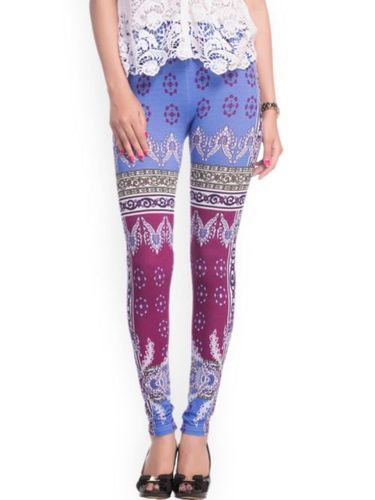 Blue Pink Printed Leggings