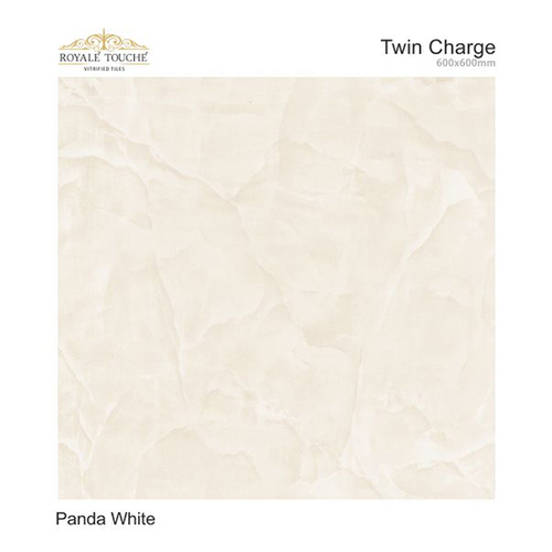 600x600mm Plain White Twin Charge Vitrified Tiles