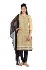 Black Chanderi Dress Material For Salwar Kameez