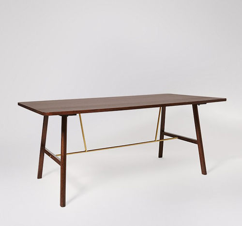 Wooden Dining Table With Metal Finish