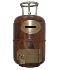 Wooden Cylinder Shaped Money Bank