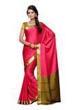 Crepe Saree Kanjivaram Style Color Straberry