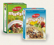 Keon Muesli - Corn and Wheat Flakes Blend with Raisins, Almonds & Rolled Oats | High in Fiber, No Added Sugar, Prolonged Energy Release, Natural Source of Protein