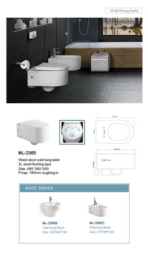 ML 2365 Wash Down Wall Hung Toilet