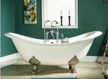 Cast Iron Double Slipper Clawfoot Tub