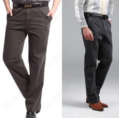 Mens Cotton Relaxed Legged Trousers