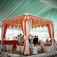 Designer Wedding Tent - Premium Quality Fabric, Spacious 20x30 Feet, Elegant Ivory White Design