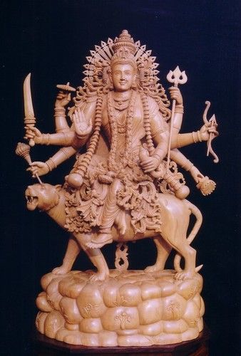 Sandalwood Durga Statue